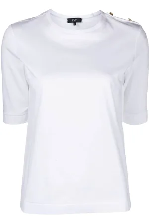 FAY Epaulettes-detailed piqué T-shirt