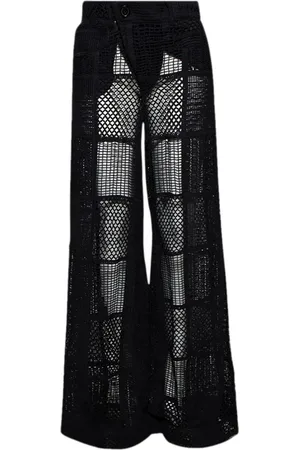 Roberta Einer Crochet-knit wide-leg trousers