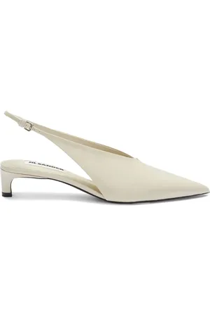Jil Sander Pointed-toe leather slingback pumps