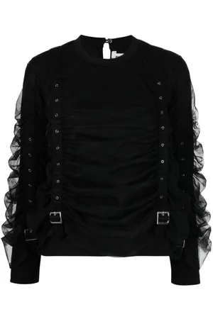 NOIR KEI NINOMIYA Panelled buckled cotton blouse
