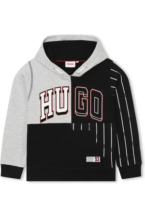 HUGO BOSS Logo-print patchwork hoodie