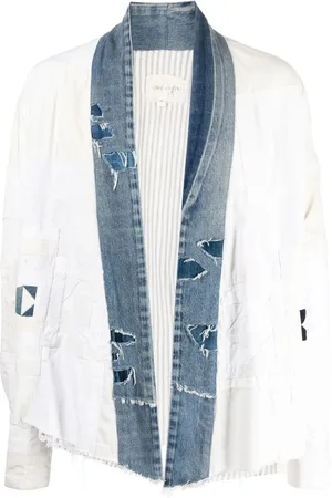 GREG LAUREN Open-front distressed jacket
