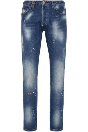 Philipp Plein Paint-splatter regular-fit jeans