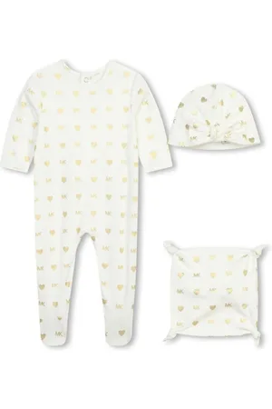 Michael Kors Monogram-print cotton babygrow set