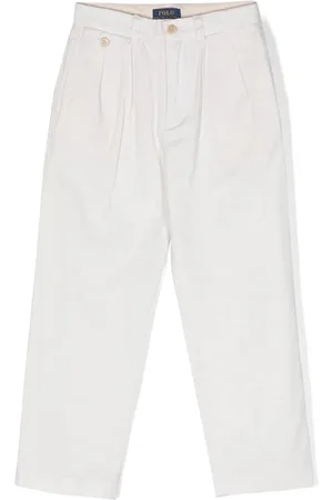 Ralph Lauren Mid-rise logo-patch straight-leg trousers