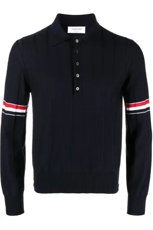 Thom Browne RWB-stripe knitted polo shirt