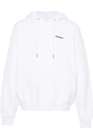 OFF-WHITE Logo-embroidered organic cotton hoodie