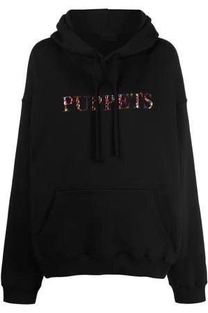 Puppets and Puppets Crystal-embellished cotton-blend hoodie