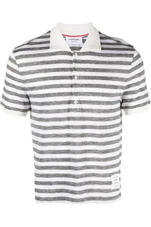 Thom Browne Striped linen polo shirt