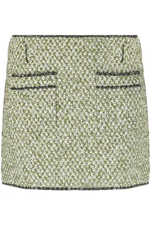 Serafini Contrasting-stitch tweed miniskirt