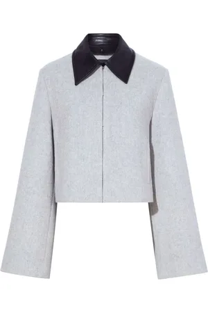 Proenza Schouler Bridget leather-collar cropped jacket