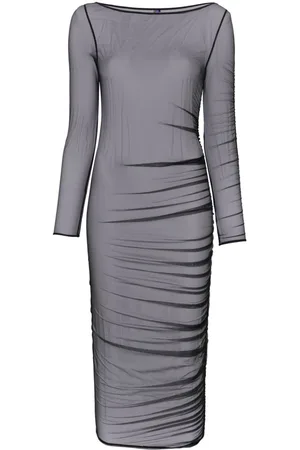 MAISON CLOSE Nuit Fauve rufled dress