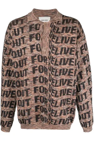 HENRIK VIBSKOV Signed mélange polo jumper