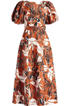 Shona Joy Floral-print linen-blend dress