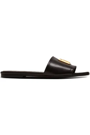 Balmain Dafne logo-plaque leather slides