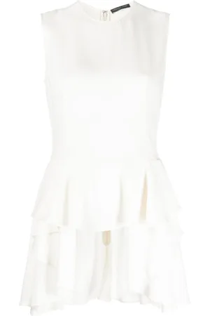 Alexander McQueen 2010s asymmetric peplum hem blouse