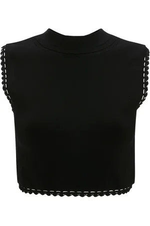 Victoria Beckham VB Body scallop-trim tank top