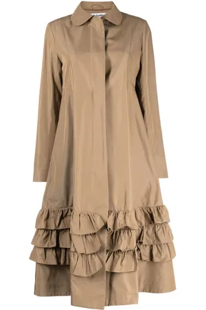 Molly Goddard Lacey ruffle-trim twill coat