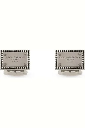 Dolce & Gabbana Logo-engraved rectangle-shape cufflinks