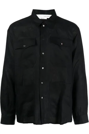 ISABEL BENENATO Mother-of-pearl button linen shirt
