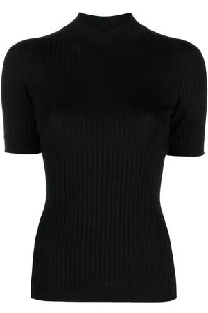 VERSACE Ribbed-knit wool top