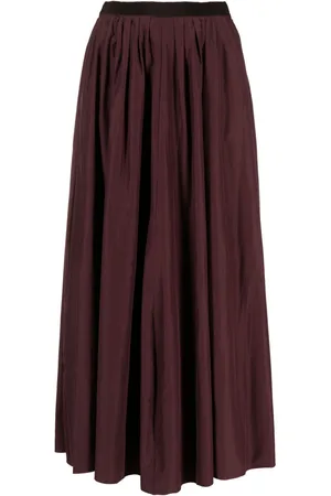 FORTE FORTE Ruched-detail cady flared skirt