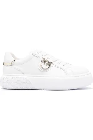 Pinko Love Birds leather sneakers