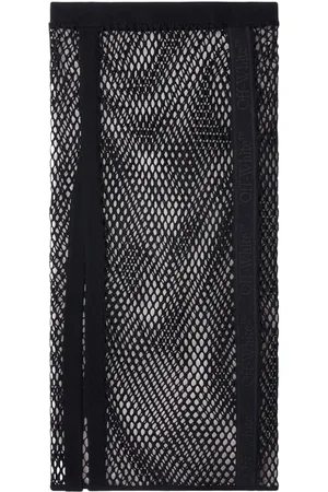 OFF-WHITE Logo-tape mesh skirt