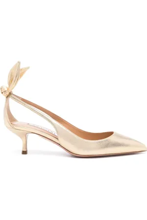 Aquazzura 50mm bow-detail leather pumps