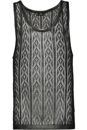 Etro Open-knit silk tank top