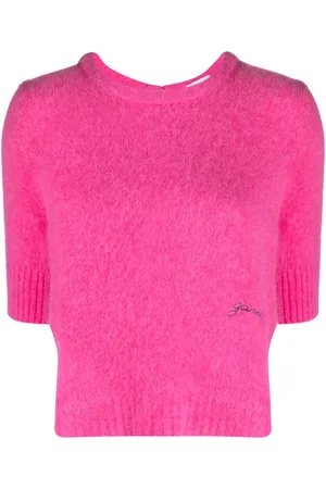 Ganni Open-back brushed jumper