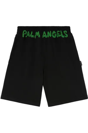 Palm Angels Logo-print cotton track shorts