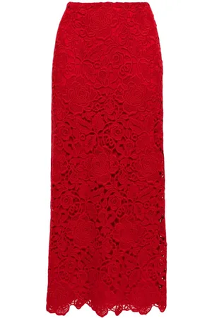 VALENTINO GARAVANI Guipure-lace A-line maxi skirt