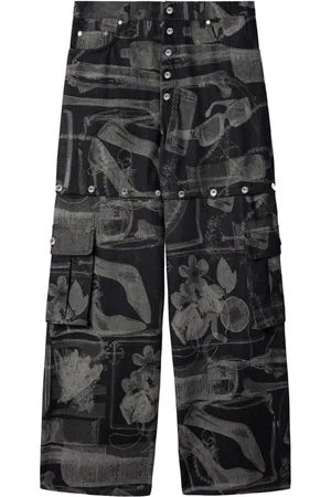 OFF-WHITE Xray jacquard straight-leg jeans