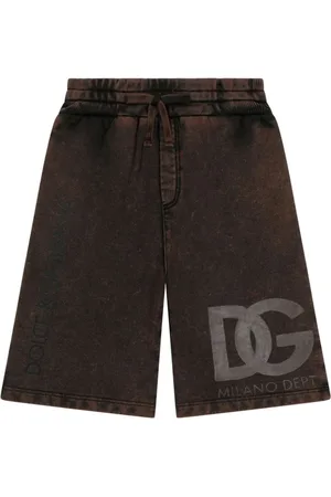 Dolce & Gabbana Logo-print bleached cotton shorts