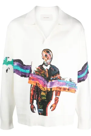 Limitato Graphic-print cotton polo shirt