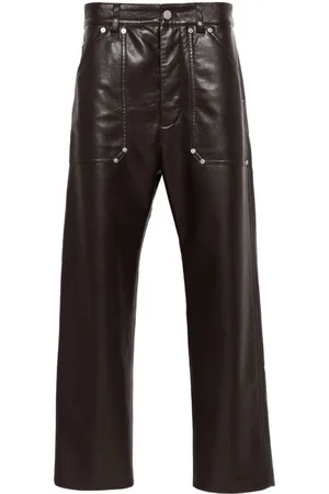 Nanushka Straight-leg faux-leather trousers