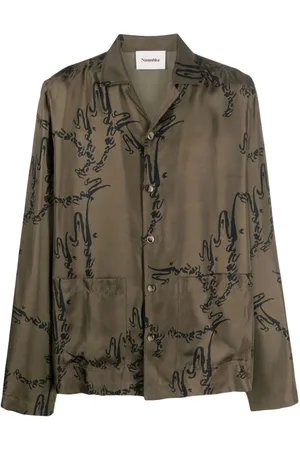 Nanushka Abstract-print silk shirt