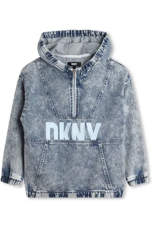 DKNY Logo-print hooded denim jacket