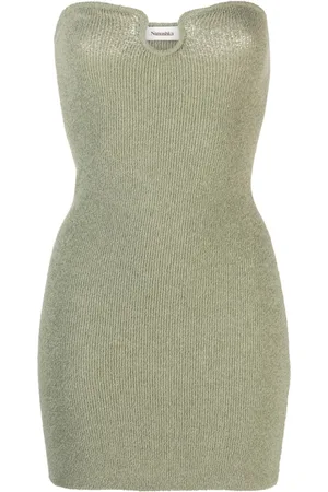 Nanushka Split-neck strapless minidress