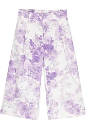 MONNALISA Floral-print wide-leg trousers