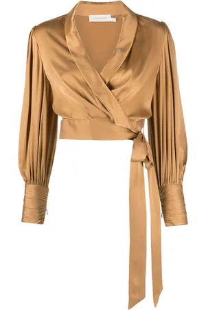 ZIMMERMANN Cropped silk wrap blouse