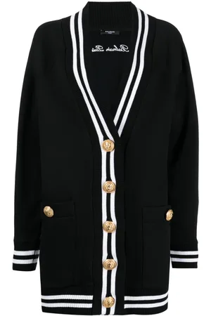 Balmain Logo-embroidered cotton cardigan
