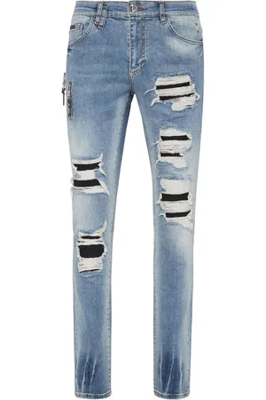 Philipp Plein Mid-rise ripped jeans