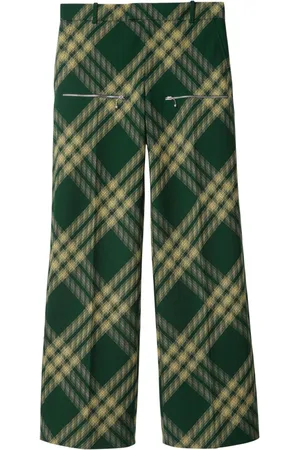 Burberry Check-pattern wool tailored trousers