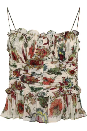 ULLA JOHNSON Amabel floral-print silk top