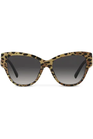 Dolce & Gabbana Leopard-print butterfly-frame sunglasses