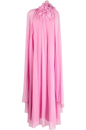 Sachin & Babi Helena floral-appliqué cape gown