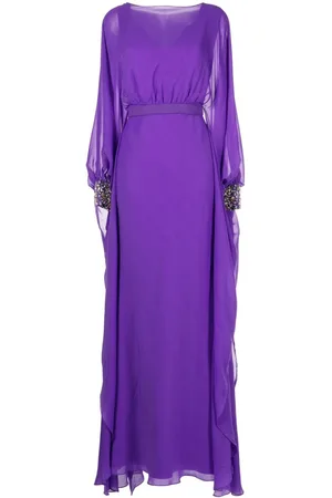 Sachin & Babi Aphrodite draped chiffon gown