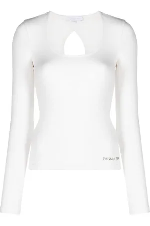 Patrizia Pepe Rhinestone embellished long-sleeve T-shirt